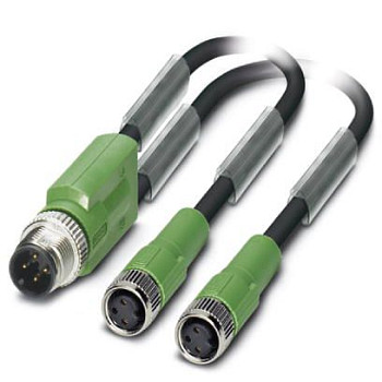 Кабель для датчика / исполнительного элемента-SAC-3P-M12Y/2X0,6-PUR/M 8FS