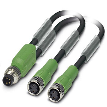 Кабель для датчика / исполнительного элемента-SAC-3P-M8Y/2X0,6-PUR/M 8FS