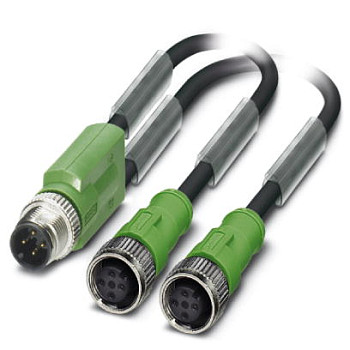 Кабель для датчика / исполнительного элемента-SAC-3P-M12Y/2X1,5-PUR/M12FS B
